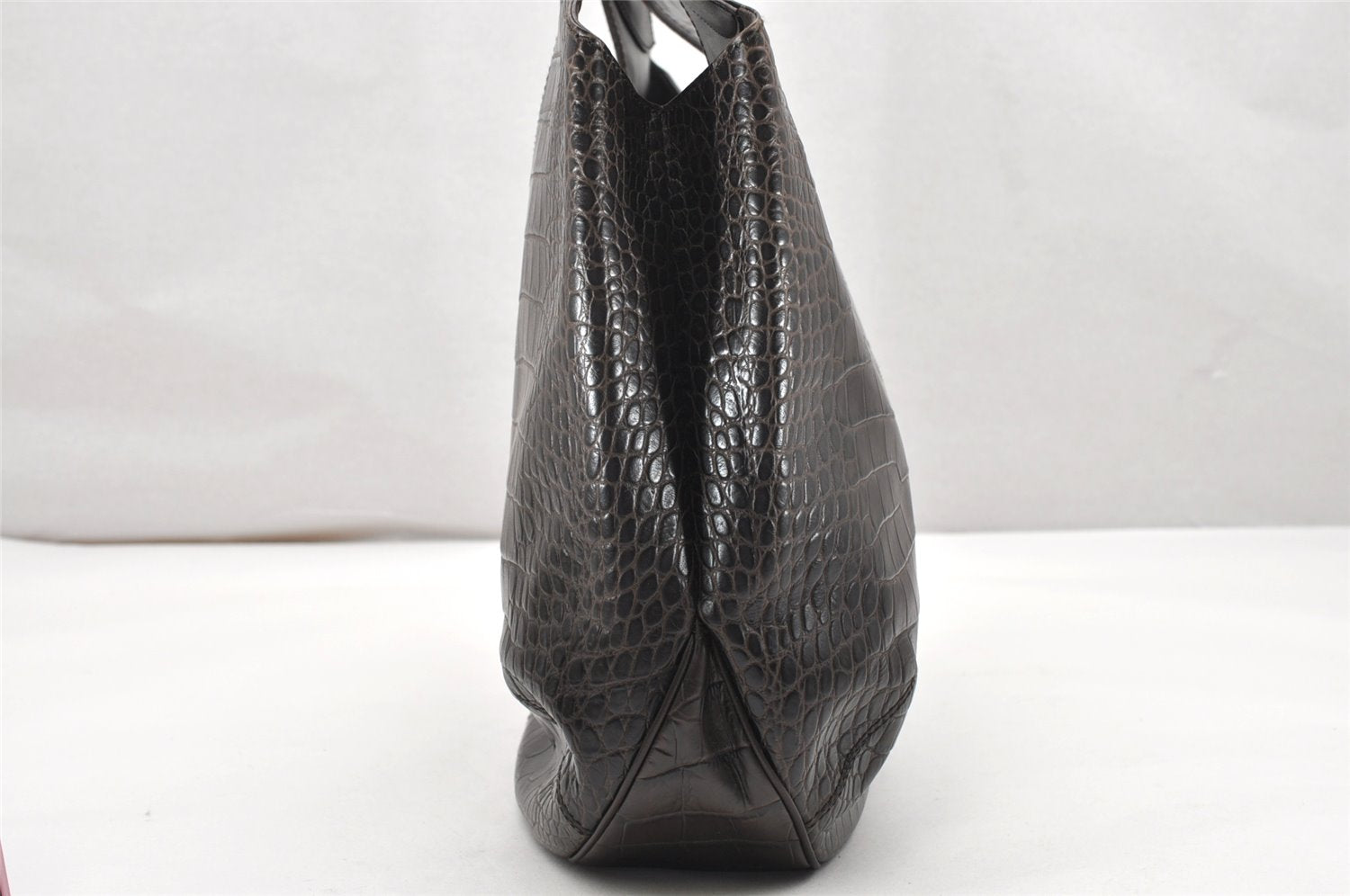 Authentic Salvatore Ferragamo Vintage Leather Shoulder Tote Bag Brown SF 3525K