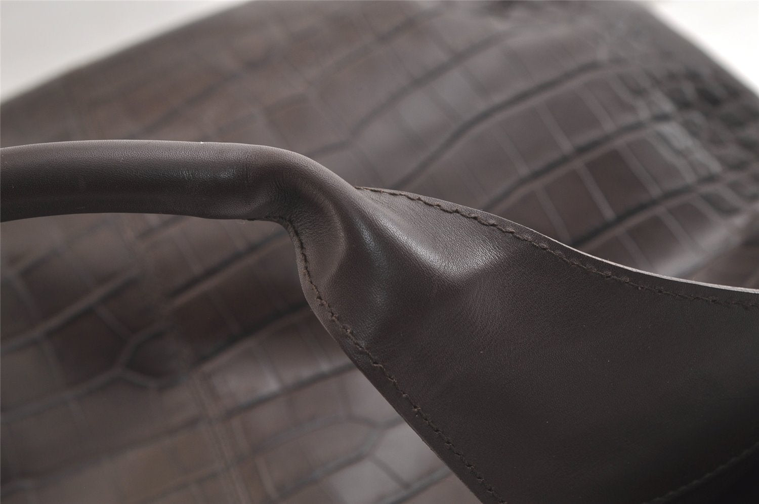 Authentic Salvatore Ferragamo Vintage Leather Shoulder Tote Bag Brown SF 3525K