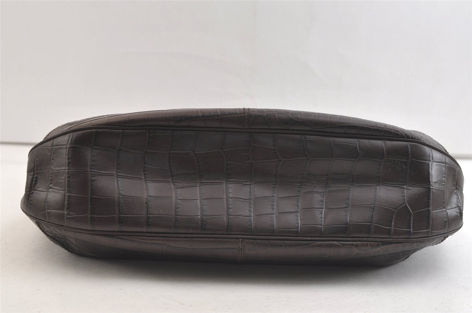 Authentic Salvatore Ferragamo Vintage Leather Shoulder Tote Bag Brown SF 3525K