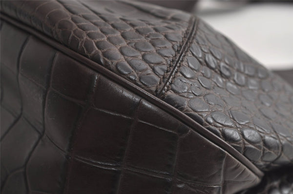 Authentic Salvatore Ferragamo Vintage Leather Shoulder Tote Bag Brown SF 3525K