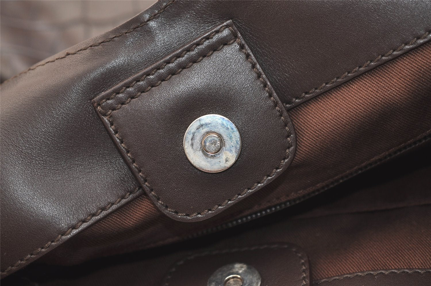 Authentic Salvatore Ferragamo Vintage Leather Shoulder Tote Bag Brown SF 3525K