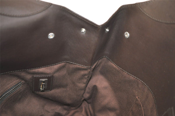 Authentic Salvatore Ferragamo Vintage Leather Shoulder Tote Bag Brown SF 3525K