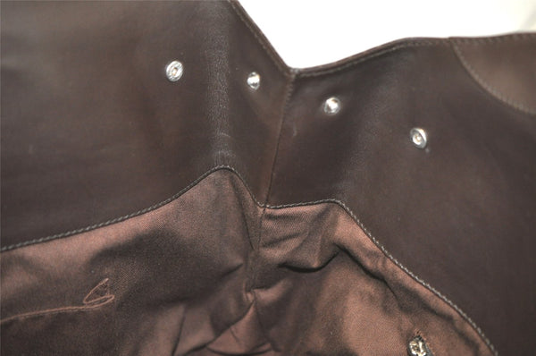Authentic Salvatore Ferragamo Vintage Leather Shoulder Tote Bag Brown SF 3525K