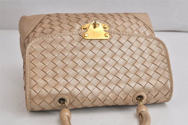 Authentic BOTTEGA VENETA Intrecciato Leather 2Way Shoulder Hand Bag Beige 3526K