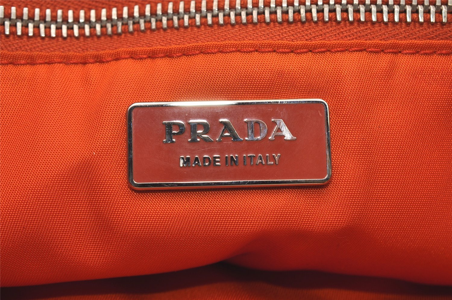 Authentic PRADA Vintage Canvas Leather Shoulder Tote Bag Beige Orange 3528I