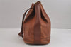 Authentic Burberrys Vintage Leather Shoulder Cross Drawstring Bag Brown 3528J