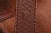 Authentic Burberrys Vintage Leather Shoulder Cross Drawstring Bag Brown 3528J
