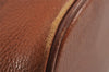 Authentic Burberrys Vintage Leather Shoulder Cross Drawstring Bag Brown 3528J