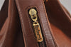 Authentic Burberrys Vintage Leather Shoulder Cross Drawstring Bag Brown 3528J