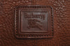 Authentic Burberrys Vintage Leather Shoulder Cross Drawstring Bag Brown 3528J