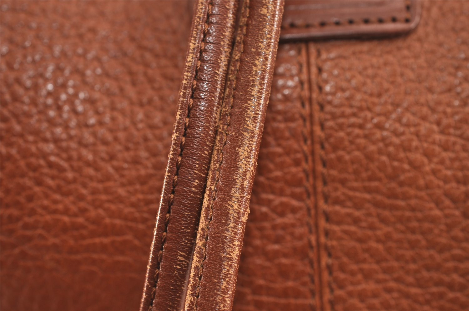 Authentic Burberrys Vintage Leather Shoulder Cross Drawstring Bag Brown 3528J