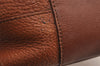 Authentic Burberrys Vintage Leather Shoulder Cross Drawstring Bag Brown 3528J