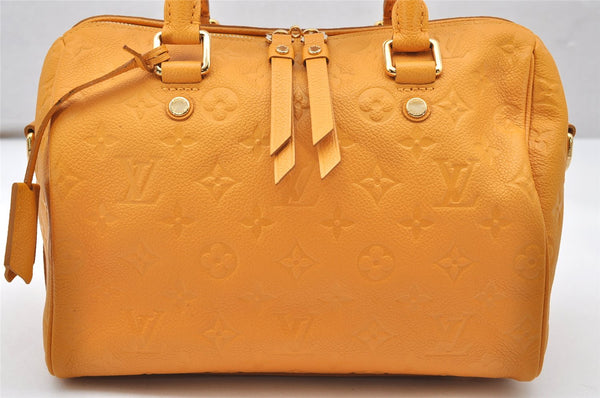 Louis Vuitton Monogram Empreinte Speedy Bandouliere 25 Hand Bag Yellow 3528K