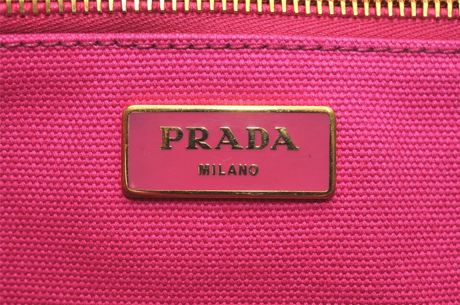 Authentic PRADA Canapa L Canvas Tote Hand Bag Pink 3529I