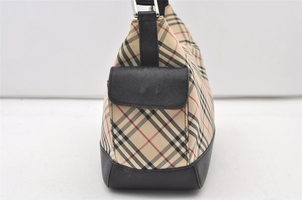 Authentic BURBERRY Nova Check Shoulder Hand Bag Purse Canvas Leather Beige 3530J