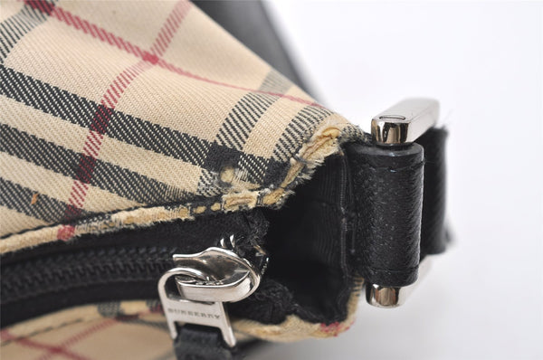 Authentic BURBERRY Nova Check Shoulder Hand Bag Purse Canvas Leather Beige 3530J