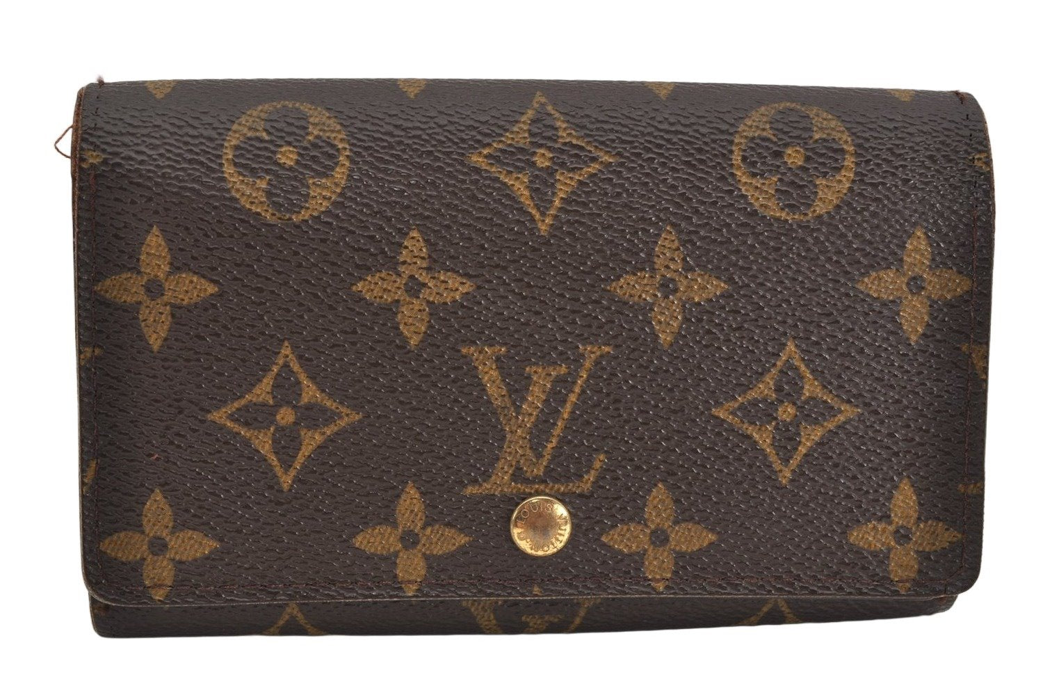 Auth Louis Vuitton Monogram Porte Monnaie Billets Tresor Wallet M61730 LV 3530K