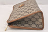 Authentic GUCCI GG Plus Clutch Hand Bag Purse GG PVC Leather Brown 3532K
