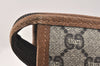 Authentic GUCCI GG Plus Clutch Hand Bag Purse GG PVC Leather Brown 3532K