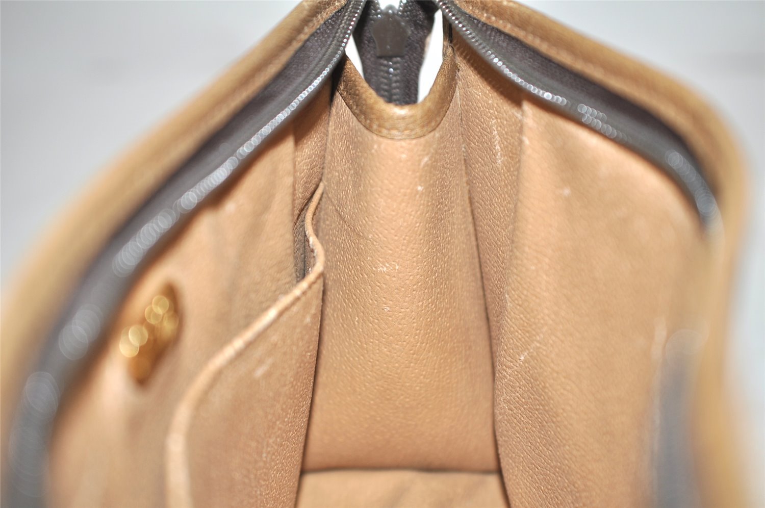 Authentic GUCCI GG Plus Clutch Hand Bag Purse GG PVC Leather Brown 3532K