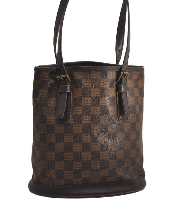 Authentic Louis Vuitton Damier Marais Bucket Shoulder Tote Bag N42240 LV 3535J