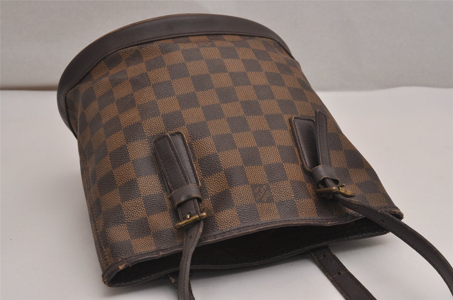 Authentic Louis Vuitton Damier Marais Bucket Shoulder Tote Bag N42240 LV 3535J