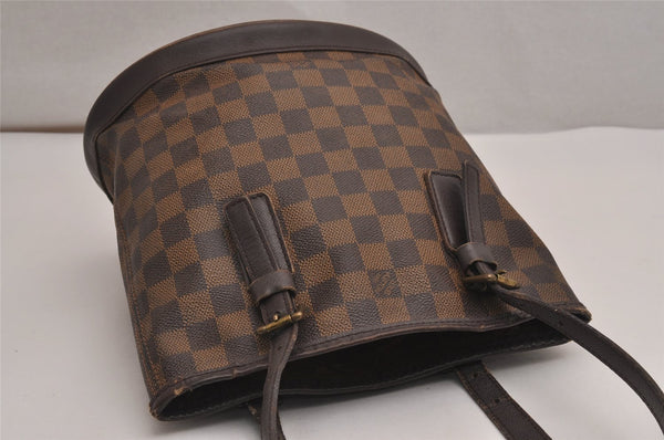 Authentic Louis Vuitton Damier Marais Bucket Shoulder Tote Bag N42240 LV 3535J