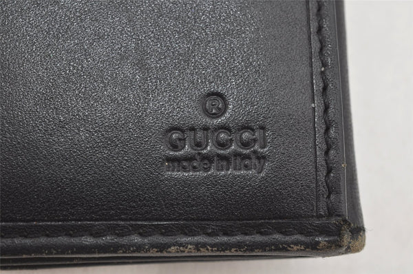 Authentic GUCCI Sherry Line Long Wallet Purse GG Canvas Leather Black 3537K