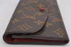 Authentic Louis Vuitton Monogram Portefeuille Emilie Wallet Red M60136 LV 3539K