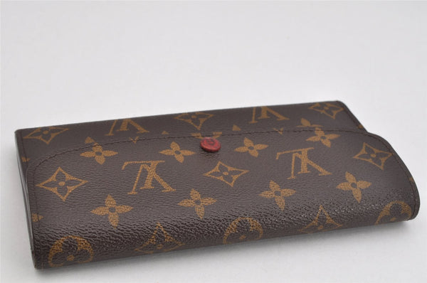 Authentic Louis Vuitton Monogram Portefeuille Emilie Wallet Red M60136 LV 3539K