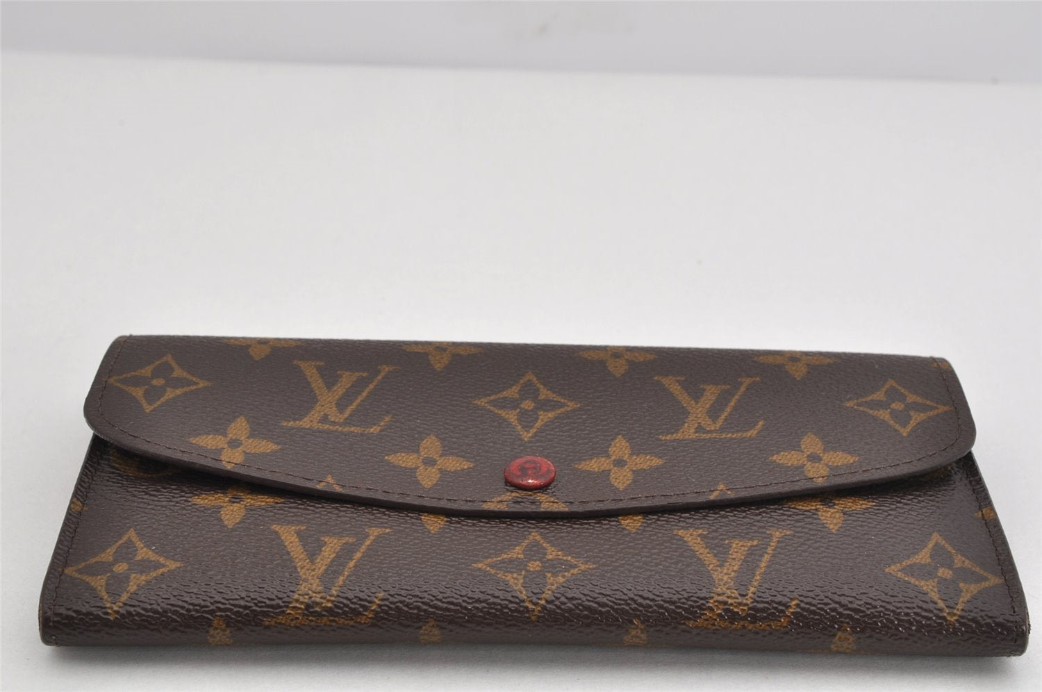 Authentic Louis Vuitton Monogram Portefeuille Emilie Wallet Red M60136 LV 3539K