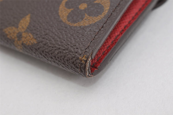 Authentic Louis Vuitton Monogram Portefeuille Emilie Wallet Red M60136 LV 3539K