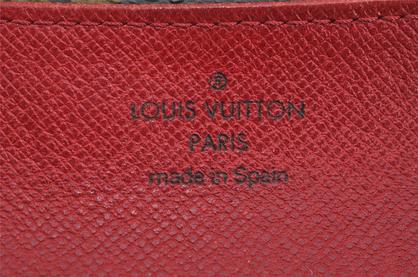 Authentic Louis Vuitton Monogram Portefeuille Emilie Wallet Red M60136 LV 3539K