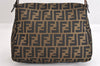 Authentic FENDI Zucca Mamma Baguette Shoulder Bag Canvas Leather Brown 3539M