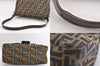 Authentic FENDI Zucca Mamma Baguette Shoulder Bag Canvas Leather Brown 3539M