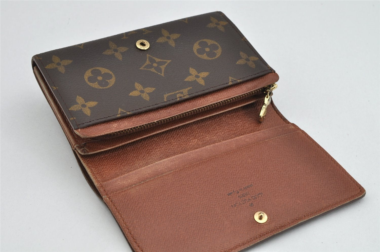 Auth Louis Vuitton Monogram Porte Monnaie Billets Tresor Wallet M61730 LV 3540K