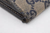 Authentic GUCCI Sherry Line Bifold Wallet Canvas Leather 146207 Navy Blue 3541K