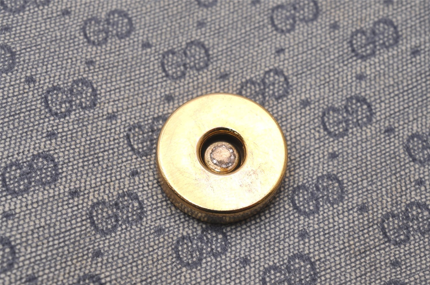 Authentic GUCCI Vintage Micro GG PVC Leather Hand Bag Purse Navy Blue 3543I