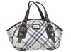 Authentic BURBERRY BLUE LABEL Check Shoulder Hand Bag Nylon Leather White 3546J