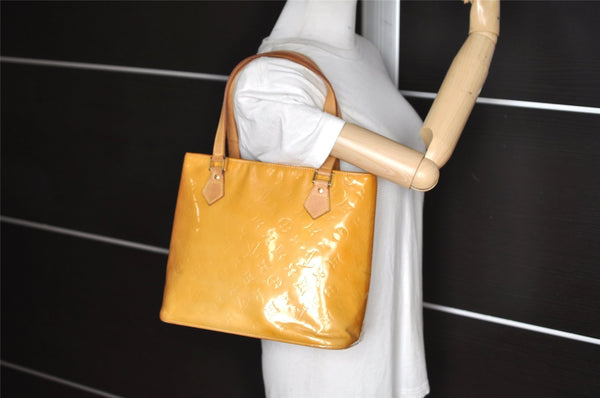 Authentic Louis Vuitton Vernis Houston Shoulder Hand Bag Yellow M91004 LV 3546K