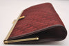 Authentic Christian Dior Trotter Clutch Bag Canvas Leather Bordeaux Red 3547J