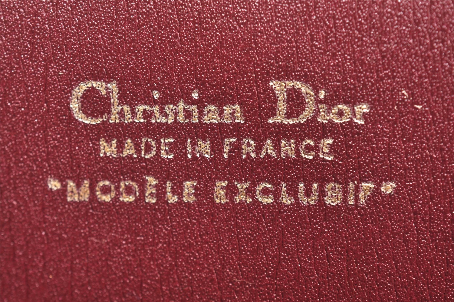 Authentic Christian Dior Trotter Clutch Bag Canvas Leather Bordeaux Red 3547J