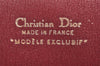 Authentic Christian Dior Trotter Clutch Bag Canvas Leather Bordeaux Red 3547J