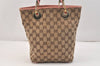 Authentic GUCCI Eclipse Shoulder Tote Bag GG Canvas Leather 120840 Brown 3547K