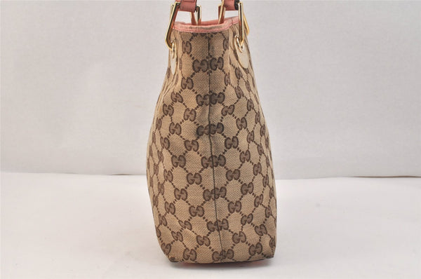 Authentic GUCCI Eclipse Shoulder Tote Bag GG Canvas Leather 120840 Brown 3547K
