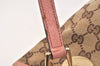 Authentic GUCCI Eclipse Shoulder Tote Bag GG Canvas Leather 120840 Brown 3547K