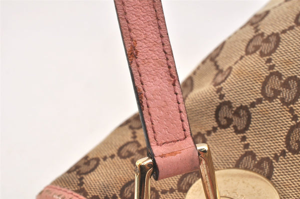 Authentic GUCCI Eclipse Shoulder Tote Bag GG Canvas Leather 120840 Brown 3547K