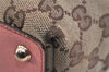 Authentic GUCCI Eclipse Shoulder Tote Bag GG Canvas Leather 120840 Brown 3547K