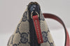 Authentic GUCCI Hand Bag Pouch Purse GG Canvas Leather 07198 Navy Blue 3548J