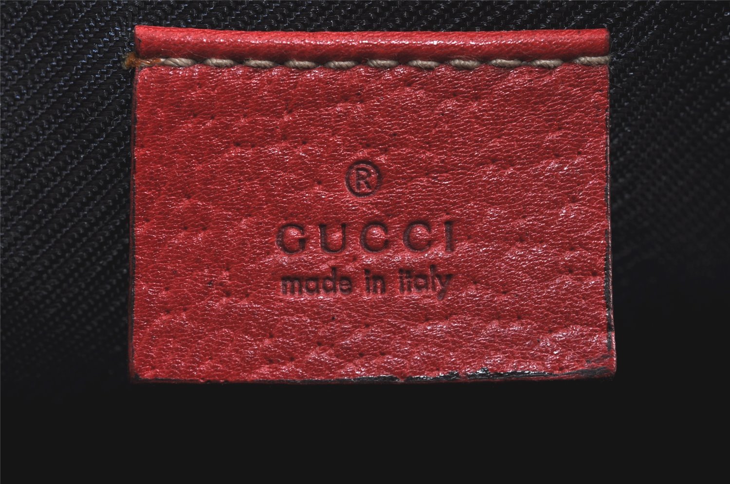 Authentic GUCCI Hand Bag Pouch Purse GG Canvas Leather 07198 Navy Blue 3548J